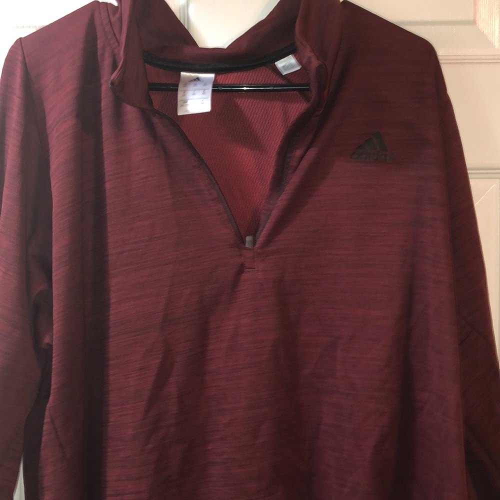 CROP TOP Adidas maroon quarter zip